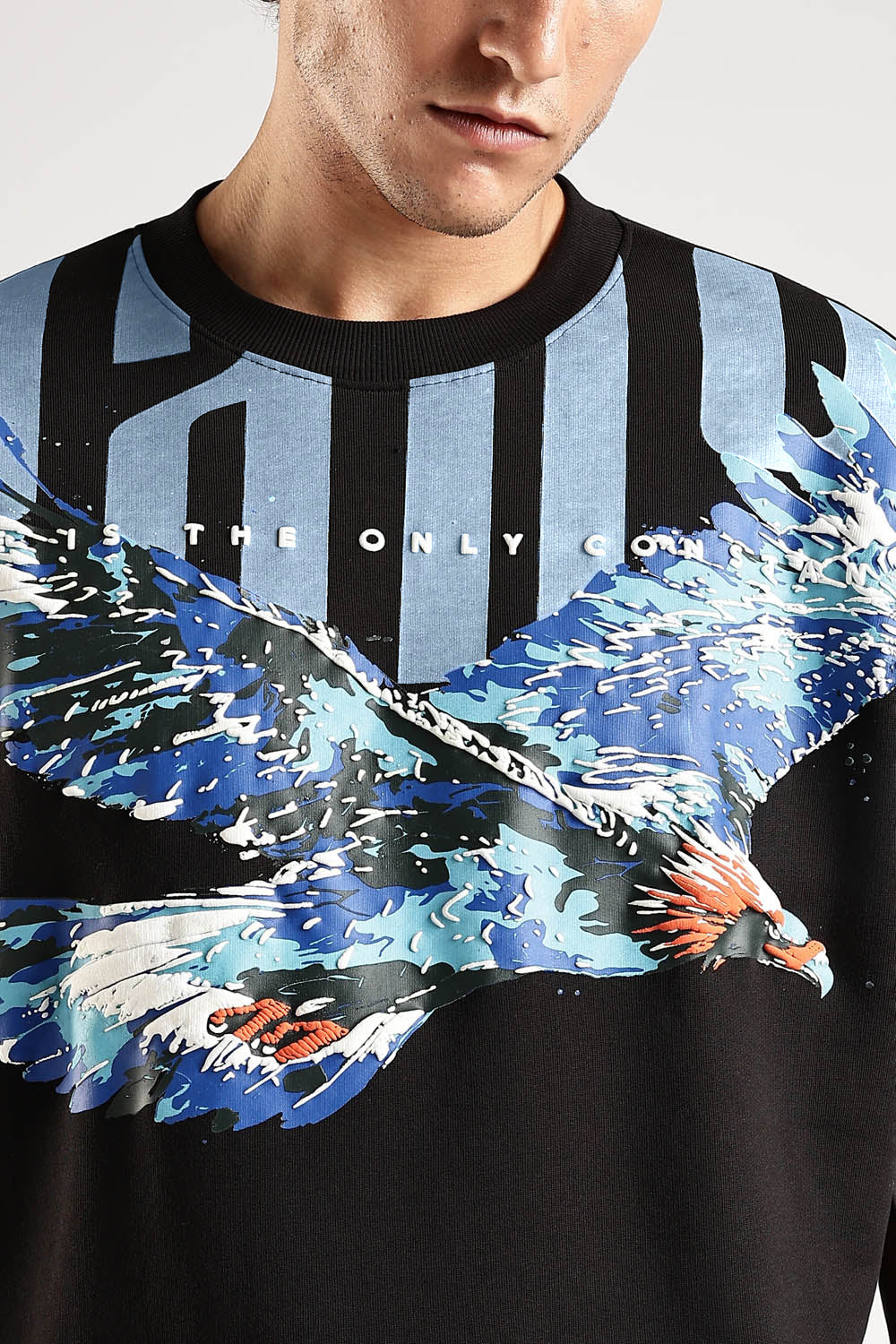 SKY WALKER BLACK OVERSIZED T-SHIRT