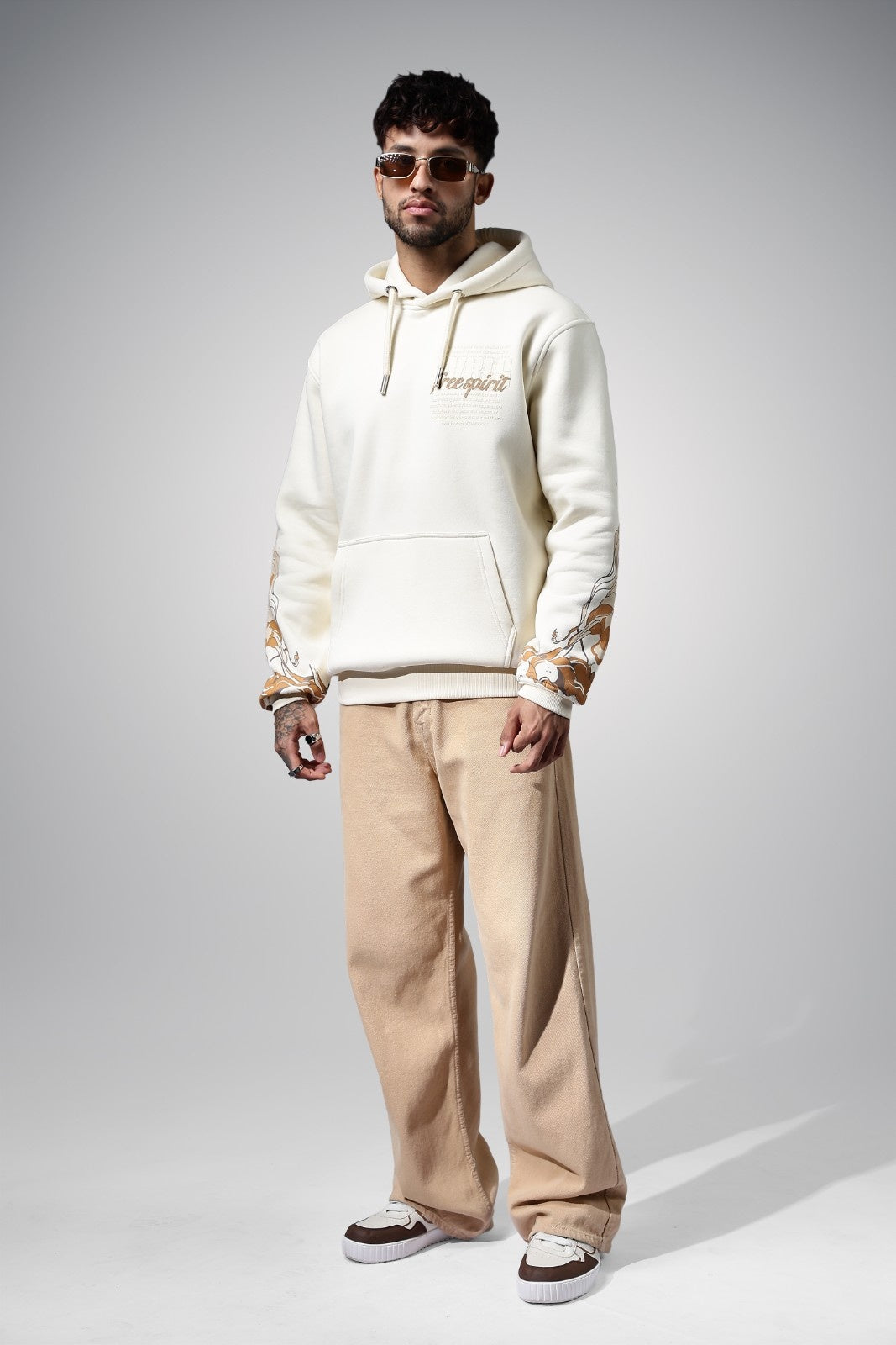 LIBERATION BEIGE OVERSIZED HOODIE