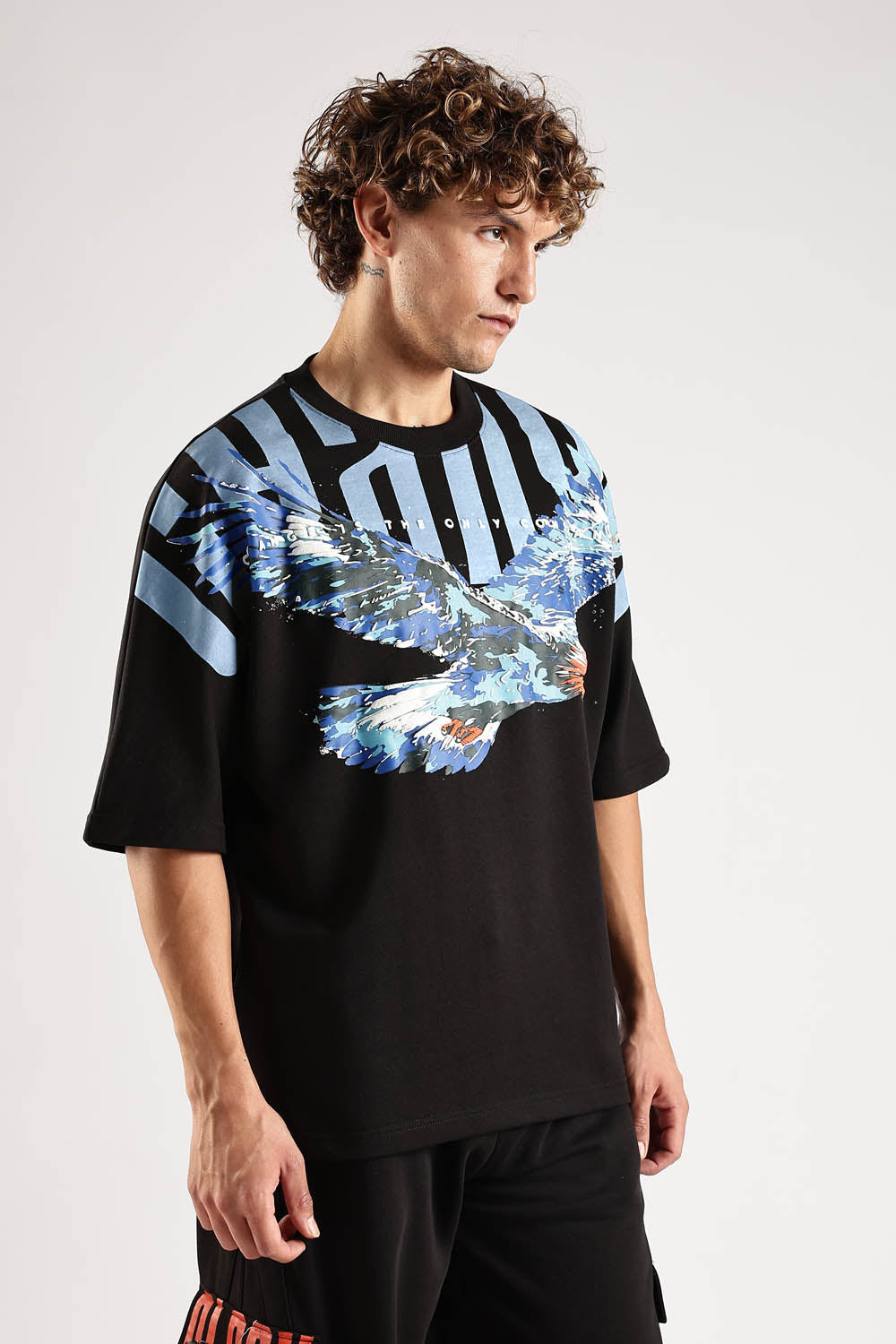 SKY WALKER BLACK OVERSIZED T-SHIRT
