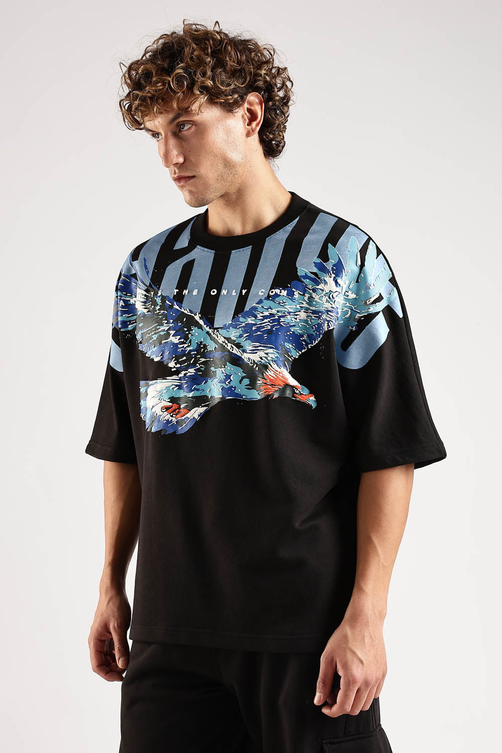 SKY WALKER BLACK OVERSIZED T-SHIRT