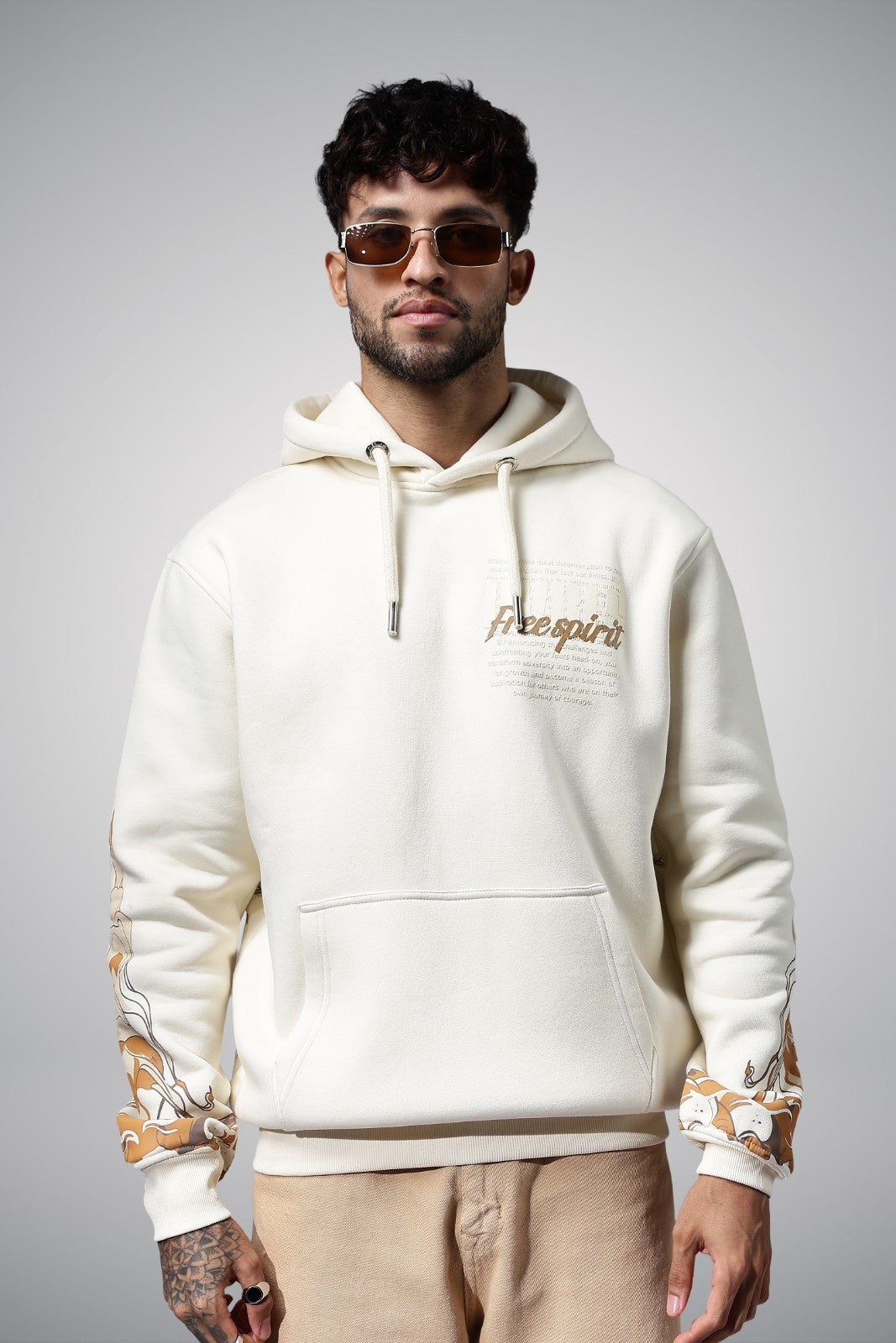 LIBERATION BEIGE OVERSIZED HOODIE